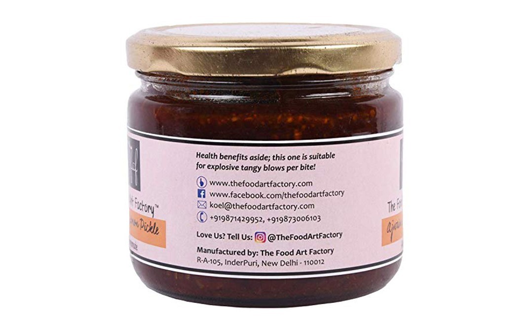 The Food Art Factory Ajwain Lemon Pickle    Glass Jar  350 grams
